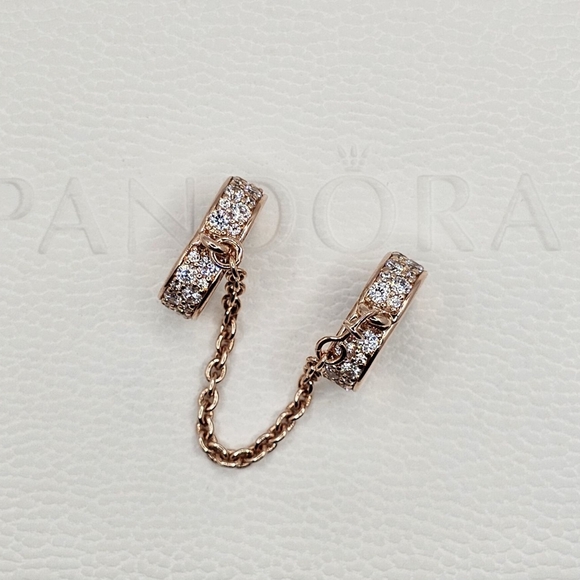 🛡 Authentic Pandora ROSE SAFETY CHAIN - Picture 6 of 9